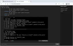 IRC-like chat application (terminal and web).

https://github.com/ryukinix/lisp-chat